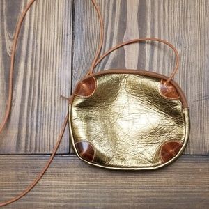 Vintage Furla Italian Gold Leather Purse